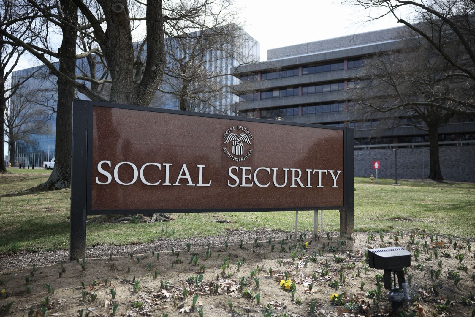 The Social Security Administration headquarters sign